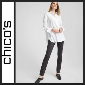 NWOT Chico's Pull On Coated Checkered Ankle Pants